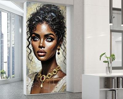 Vrouwelijk portret met olieverfeffect behang