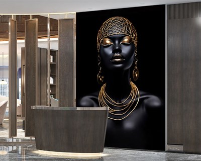 Portret van een zwarte vrouw Behang