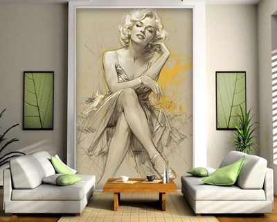 Artistieke Marilyn Monroe-tekening behang