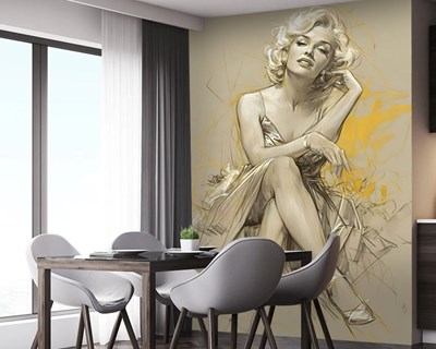 Artistieke Marilyn Monroe-tekening behang