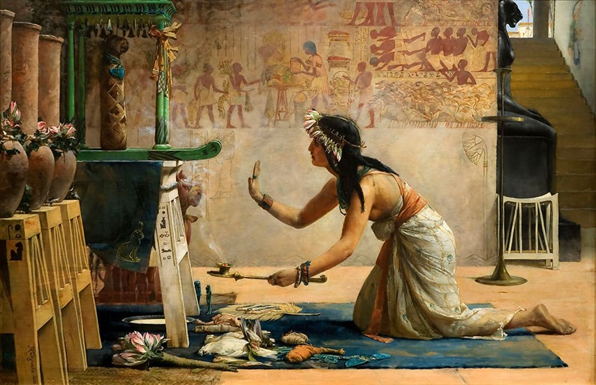 Vrouw die magie beoefent in het oude Egypte Wallpaper