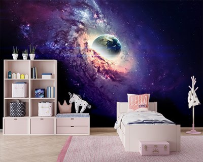 Galaxy thema kinderkamer behang