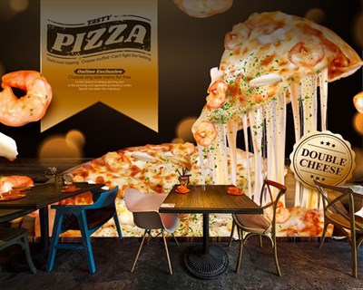 Pizza Illustrated Behang 