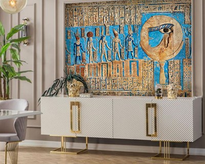 Oud Egyptisch Gegraveerd Behang 