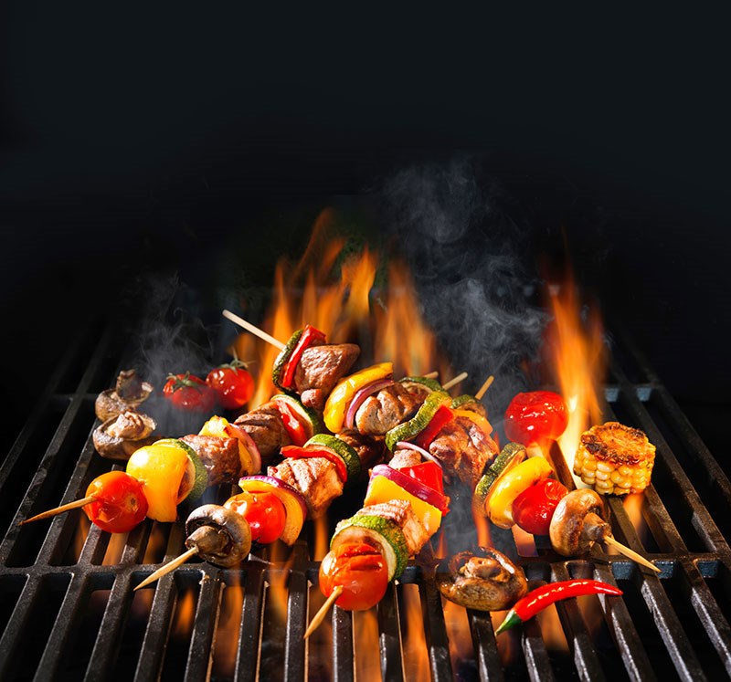 Groente Shish Kebab Thema-Behang