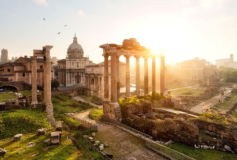 Italië Rome Forum Geïllustreerd Behang