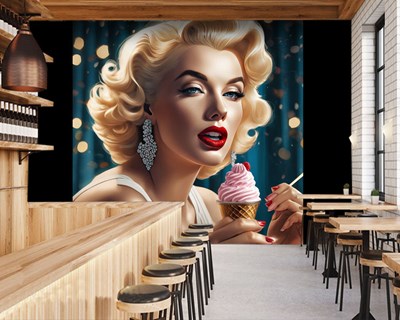 Marilyn Monroe die ijs eet Behang 