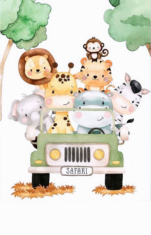 Schattig Safari-schepsels themabehang