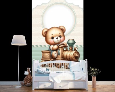 Schattig Teddy Beer Geïllustreerd Behang