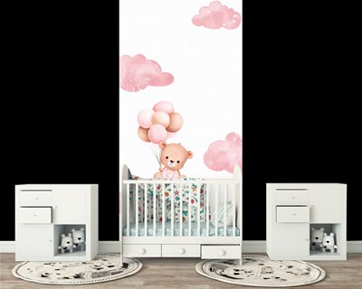 Schattig Teddybeer Geïllustreerd Babykamer Behang