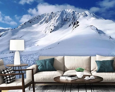 Besneeuwd berglandschap behang