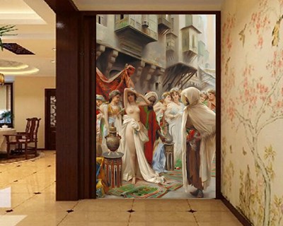Slavenmeisjes Schilderen Behang 