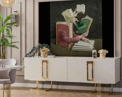 Boek thema Canvas Schilderen Behang
