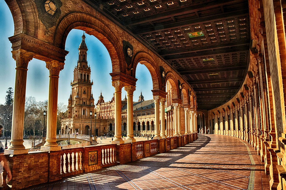 Andalusië Kathedraal van Sevilla Geïllustreerd Behang