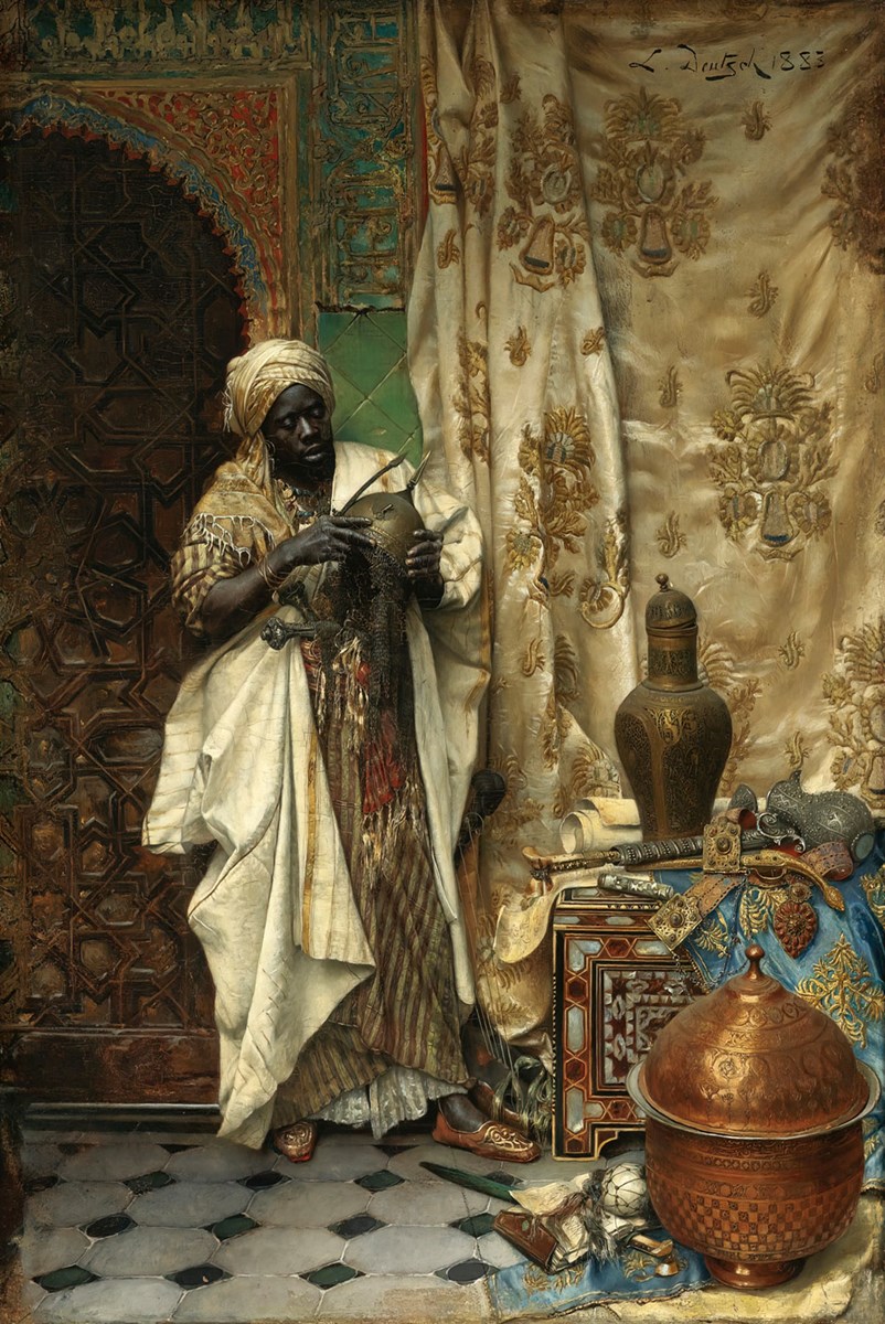 Afrikaanse koopman schilderij behang
