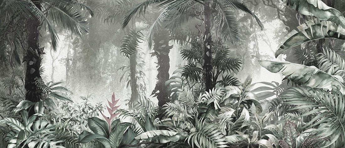 Artistiek Tropisch Bos Thema-Behang