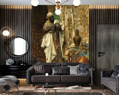 Afrikaanse koopman schilderij behang