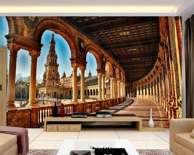Andalusië Kathedraal van Sevilla Geïllustreerd Behang