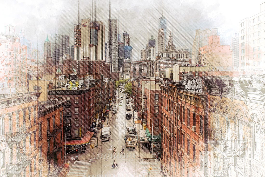 Manhattan Stadslandschap Behang