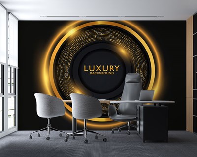 3D goud glitter kantoor ontwerp behang