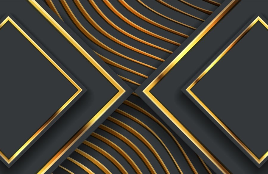 3D goud vormig kantoorbehang 