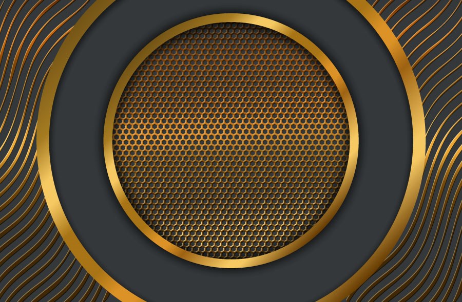 3D gouden cirkel patroon kantoorbehang
