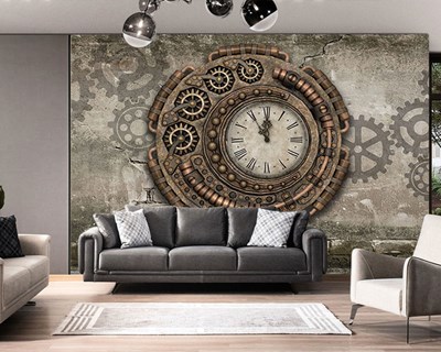 Tandwiel Klok Behang