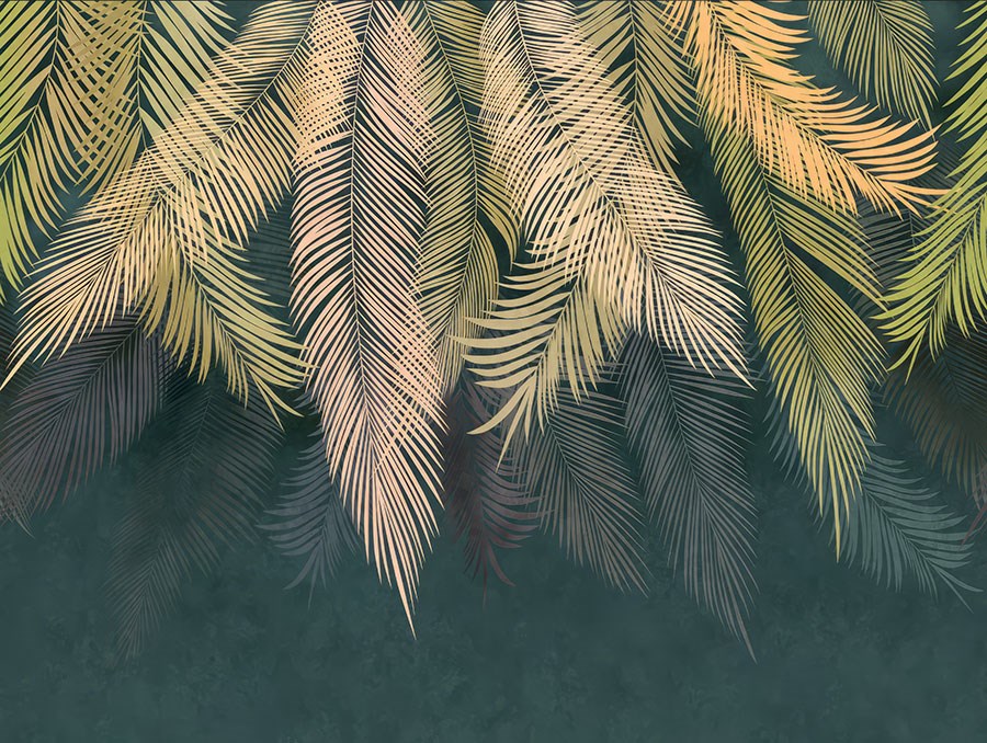 Groen palmblad achtergronden