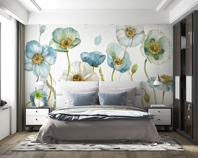 Aquarel Bloemen Geïllustreerd Behang