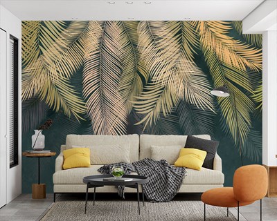 Groen palmblad achtergronden