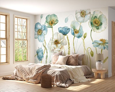 Aquarel Bloemen Geïllustreerd Behang