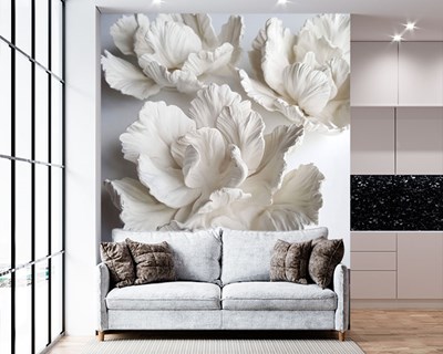 Bloemenpatroon reliëfbehang 
