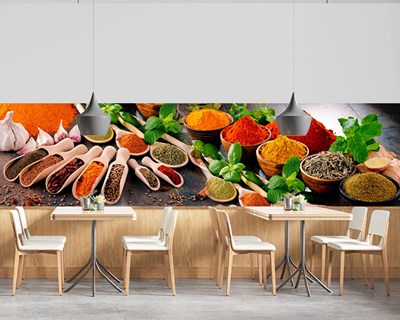 Assortiment van kruiden behang 