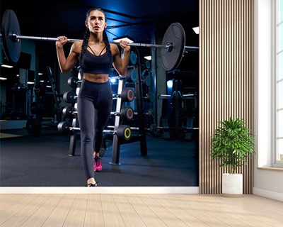 Behang in het fitnesscentrum 