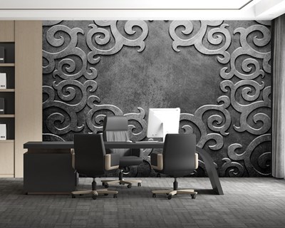 3D Behang met metaalpatroon 