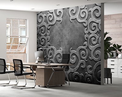 3D Behang met metaalpatroon 
