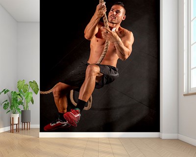 Behang in de sportschool 