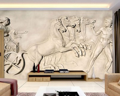 Paardenkoets standbeeld behang