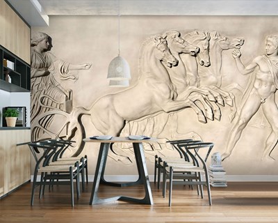Paardenkoets standbeeld behang