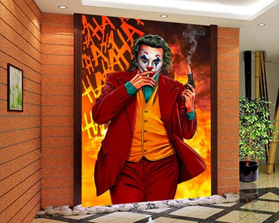 Joker geïllustreerd behang 