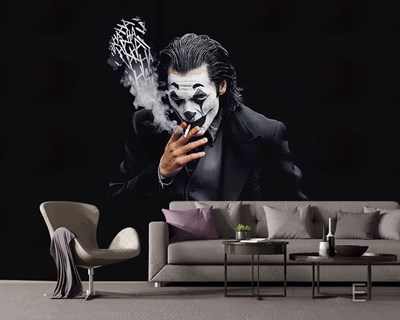 Joker Geïllustreerd Zwart Achtergrondbehang