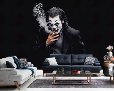 Joker Geïllustreerd Zwart Achtergrondbehang
