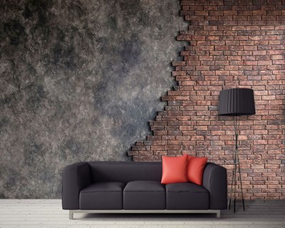 Semi baksteenlook behang
