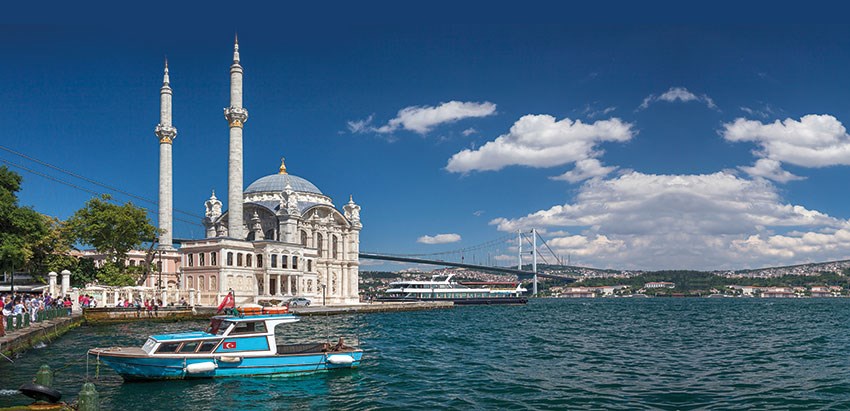 Behang met uitzicht op Istanbul