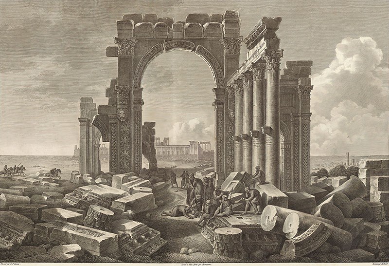 Oude Palmyra pilaren behang 