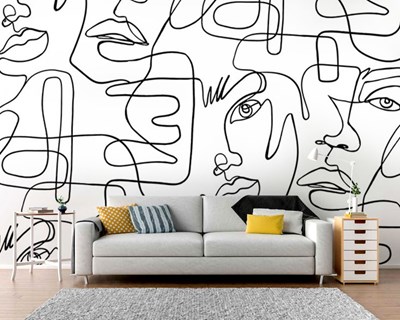 Abstract Vrouw Gezicht Themed Behang