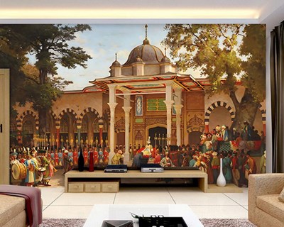 Ottomaans paleis geïllustreerd behang