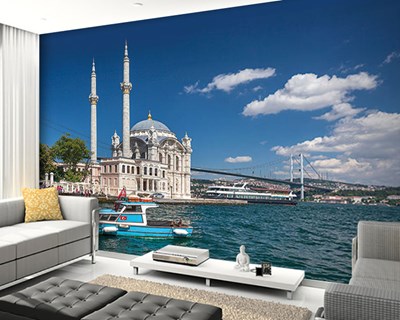 Behang met uitzicht op Istanbul