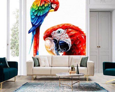 Papegaai schilderij behang 