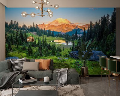 Berg en Bos Landschap Behang